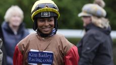 Aamilah Aswat at Kempton Park, on her debut as a professional jockey.