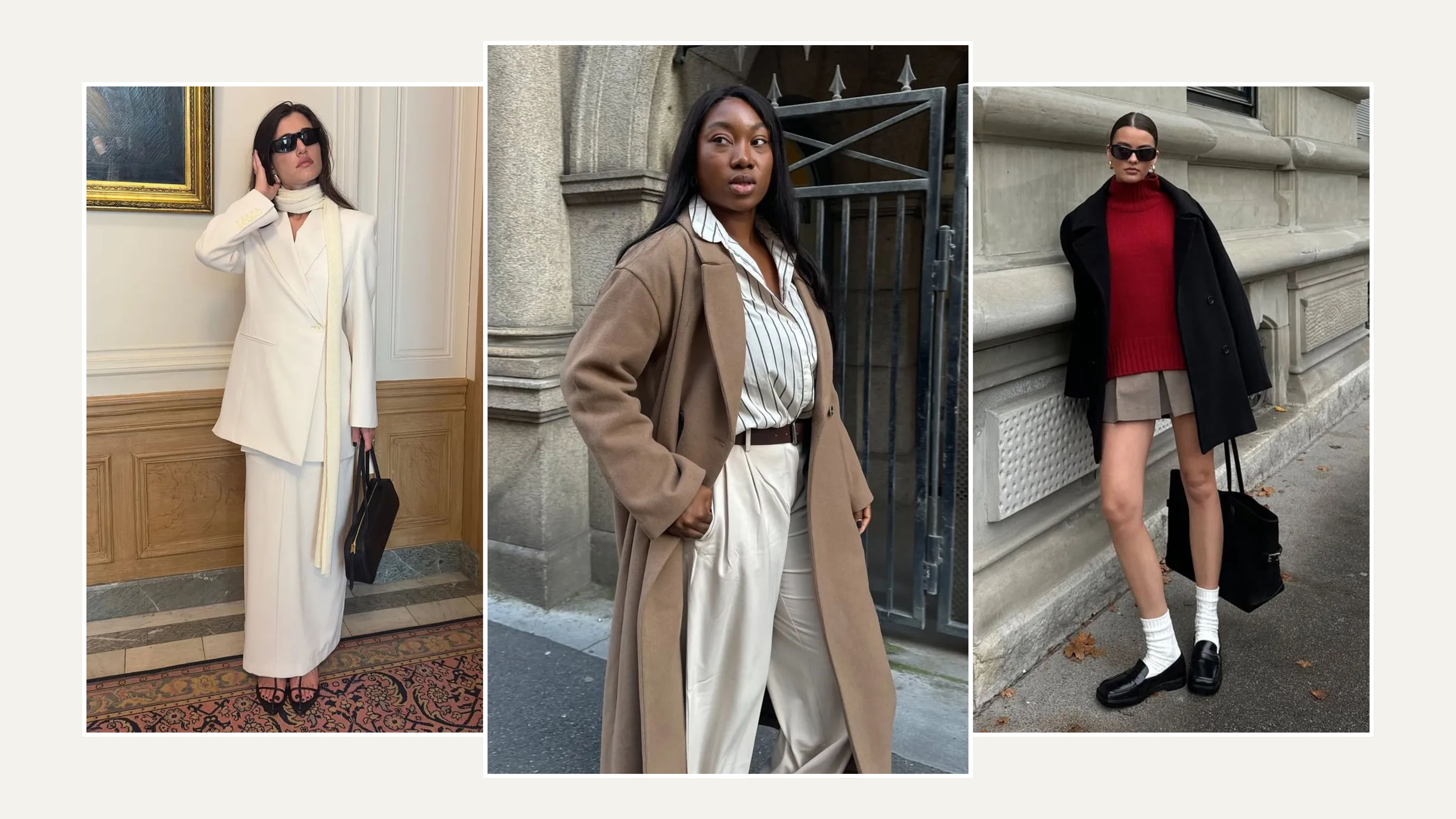 A selection of stylish Scandi women wear an array of autumn outfits