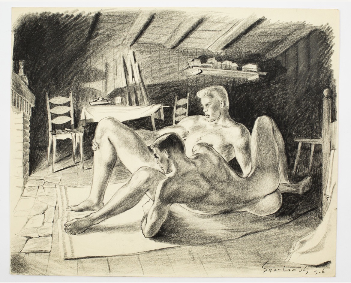 Illustrations of male bodybuilders