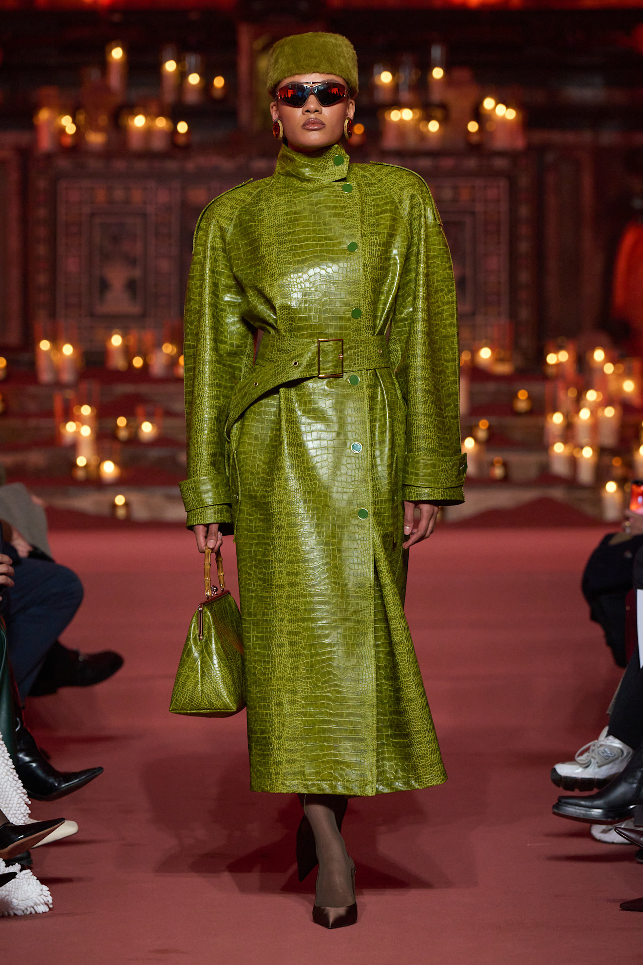 A model wore Beyonc&amp;eacute;'s snakeskin coat and purse on the Rowen Rose Spring 2026 menswear runway
