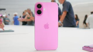 Apple iPhone 16 Plus back of device in pink.