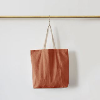 Rust orange canvas tote bag