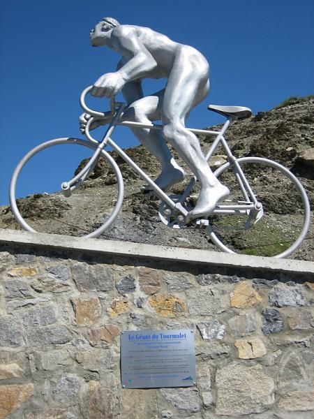 Le Geant du Tourmalet is one of two statues on the Col du Tourmalet summit.