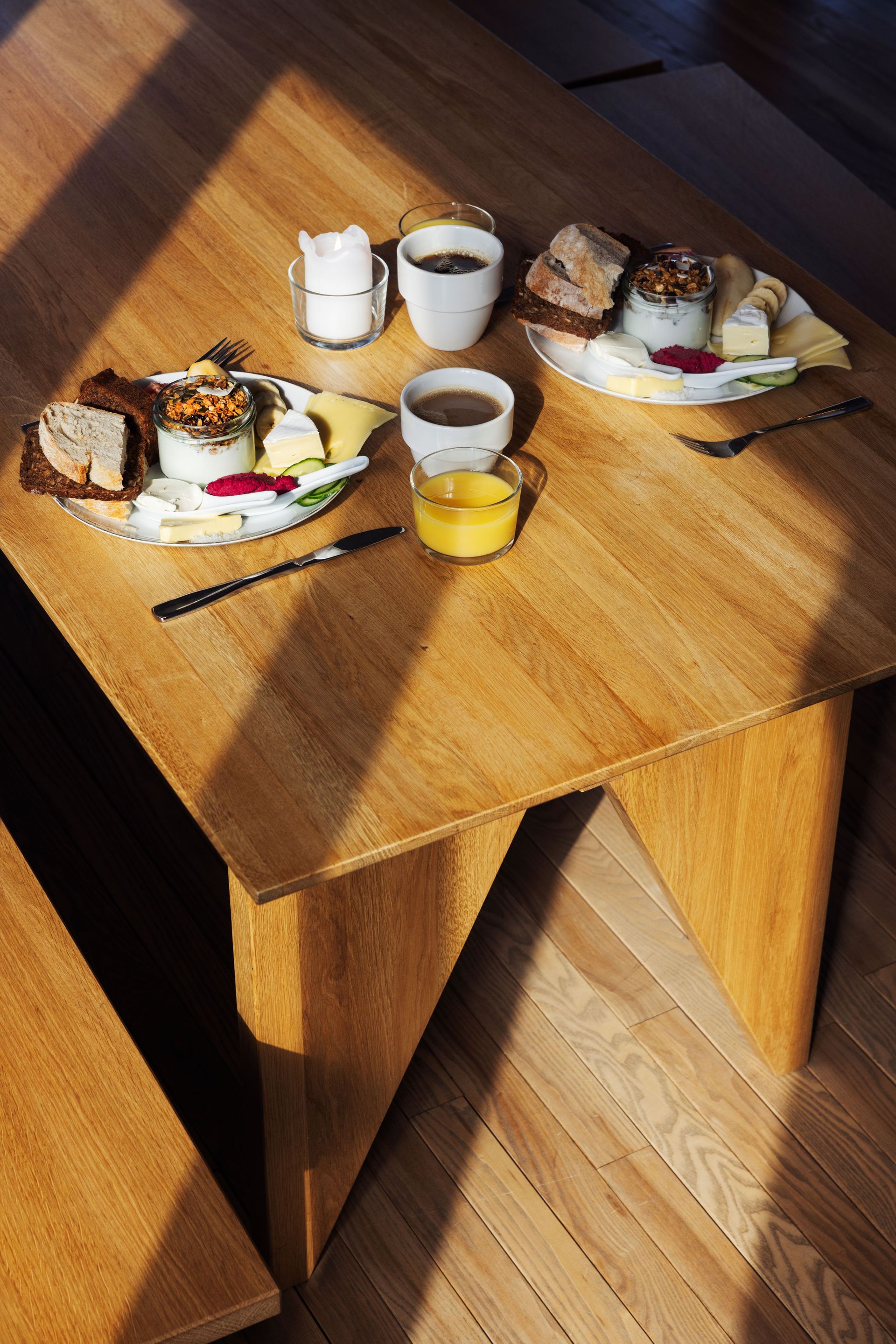 Food on wooden table