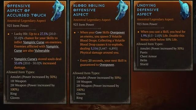 Diablo 4 vampiric powers