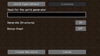 Minecraft seeds - Minecraft world creation screen where seeds are inputted