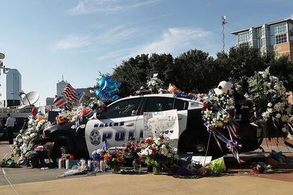A memorial for the five police officers killed in Dallas
