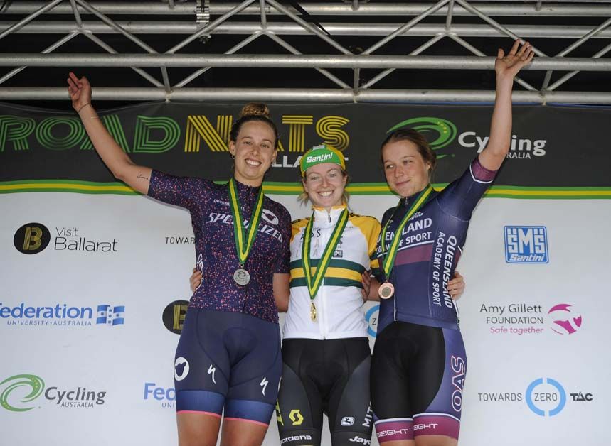 The top three in the women's road race