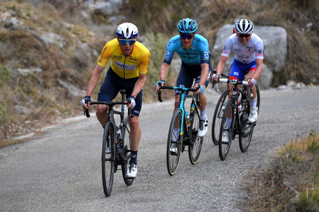 Michael Woods tried to chase after Gianluca Brambilla and the Groupama-FDJ attack