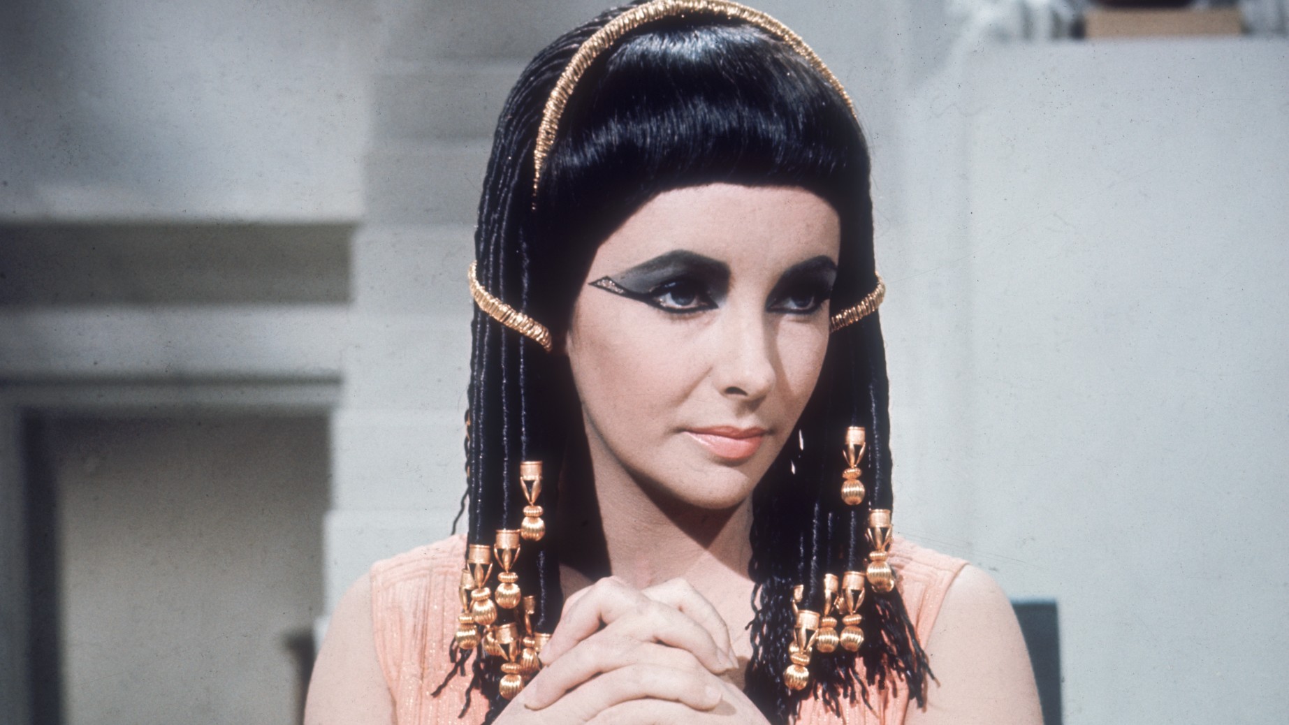 Elizabeth Taylor playing one of her most famous roles, that of Cleopatra in the 1963 film of the same name