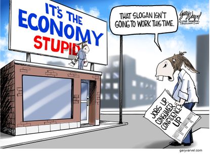 Political cartoon U.S. Democrats economy