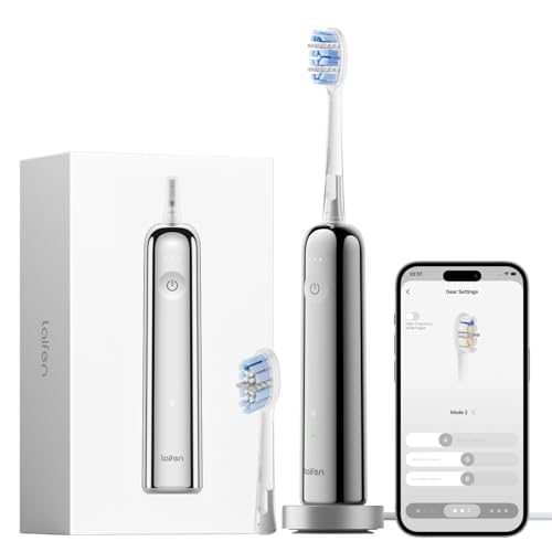 Laifen Wave Pro Sonic Electric Toothbrush for Adults &amp;ndash; 2026 Model, 60&amp;deg; Oscillations for Ultra-Clean, Smart App, 70-Day Battery, 2 Brush Heads (stainless Steel)