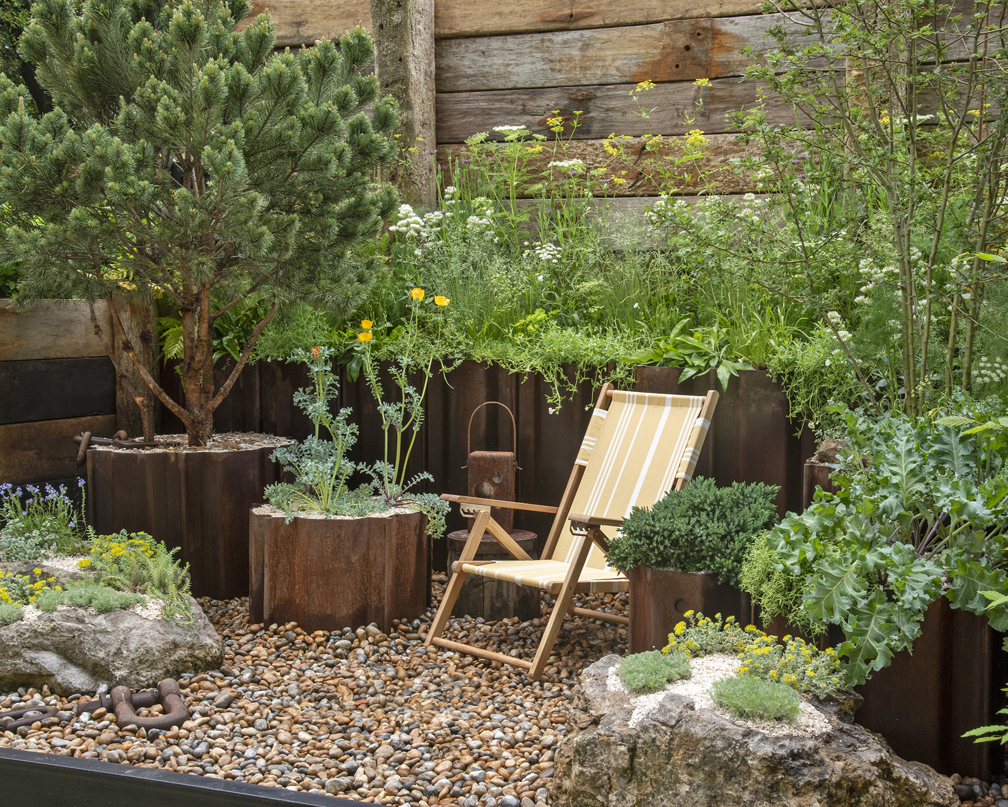 Storm resilient plants on show in mgr Changing Tides Garden at Chelsea Flower Show 2024