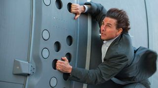 Tom Cruise hangs onto the outside of a plane in Mission: Impossible &ndash; Rogue Nation 
