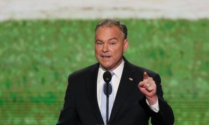 Virginia Senate Candidate Tim Kaine (D) speaks at the Democrat National Convention on Spet. 4