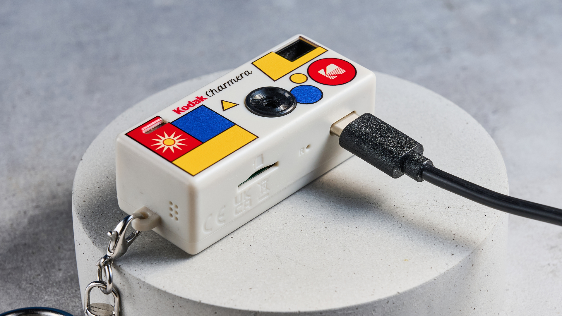 A Kodak Charmera keychain camera