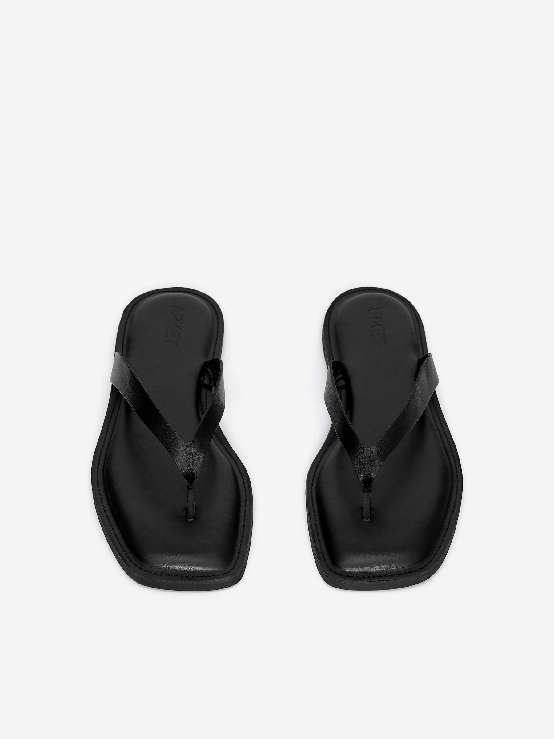 Leather Thong Sandals 
 Black 
 Women 
 Arket Gb