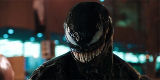 Venom smiling at the prospect of biting off someone's head