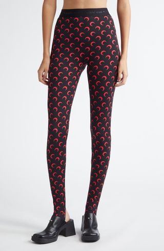 Moon Print Stirrup Leggings