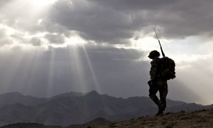 A U.S. soldier in Afghanistan: As the war draws to a close, the defense budget will shrink by at least $350 billion over the next ten years.
