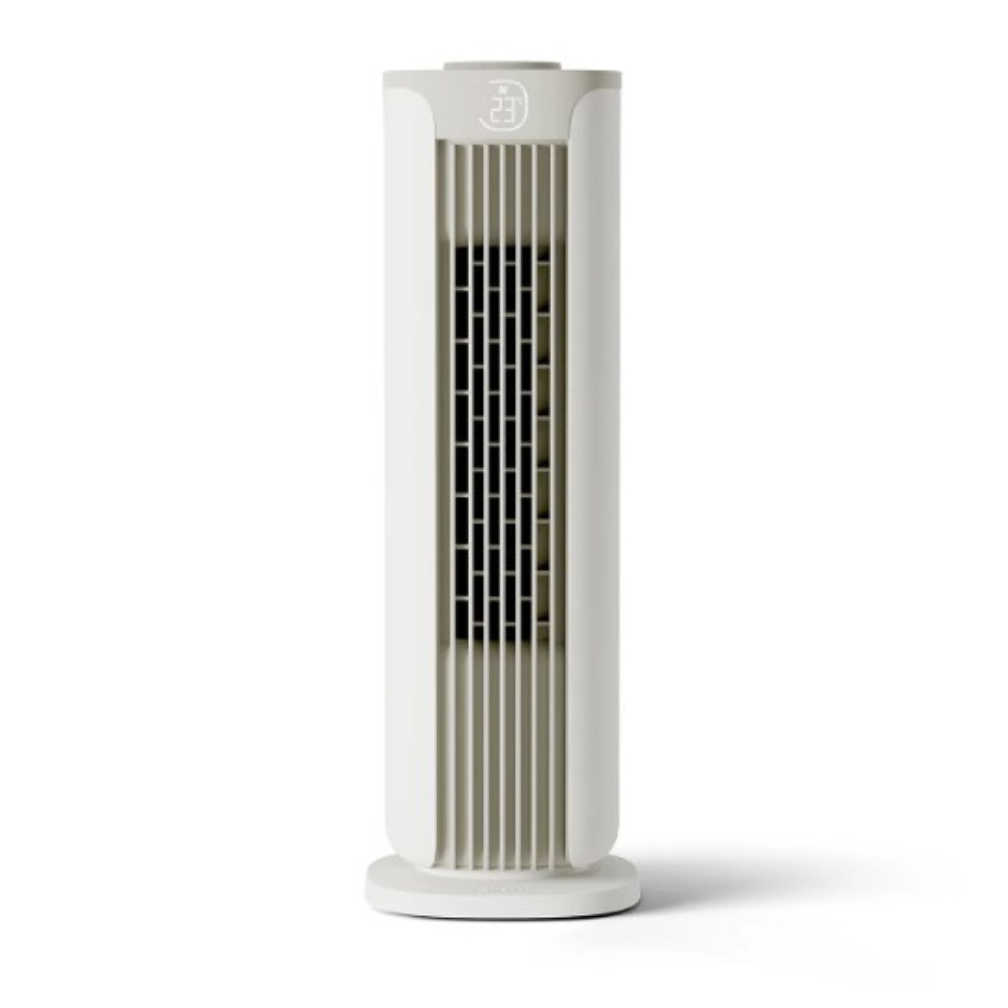 Cut out of the small Meaco Sefte Tower Fan on a white background