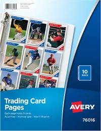 Avery 9 Pocket Trading Card Pages for 3 Ring Binder