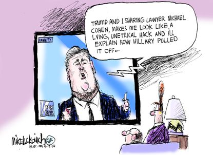 Political cartoon U.S. Sean Hannity Michael Cohen Fox News Hillary Clinton