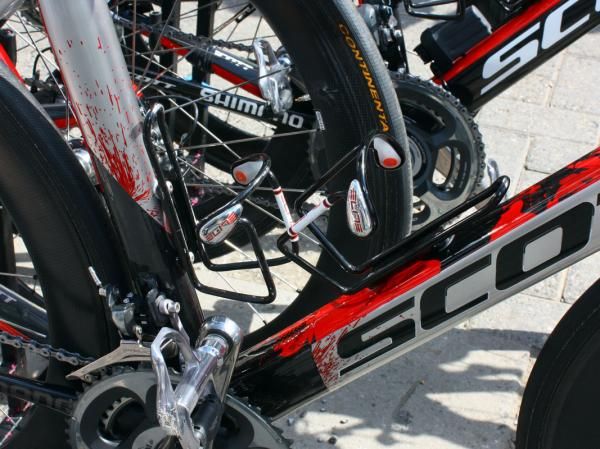 Alloy Elite Ciussi cages were swapped in for the usual carbon units on the HTC-Columbia bikes.