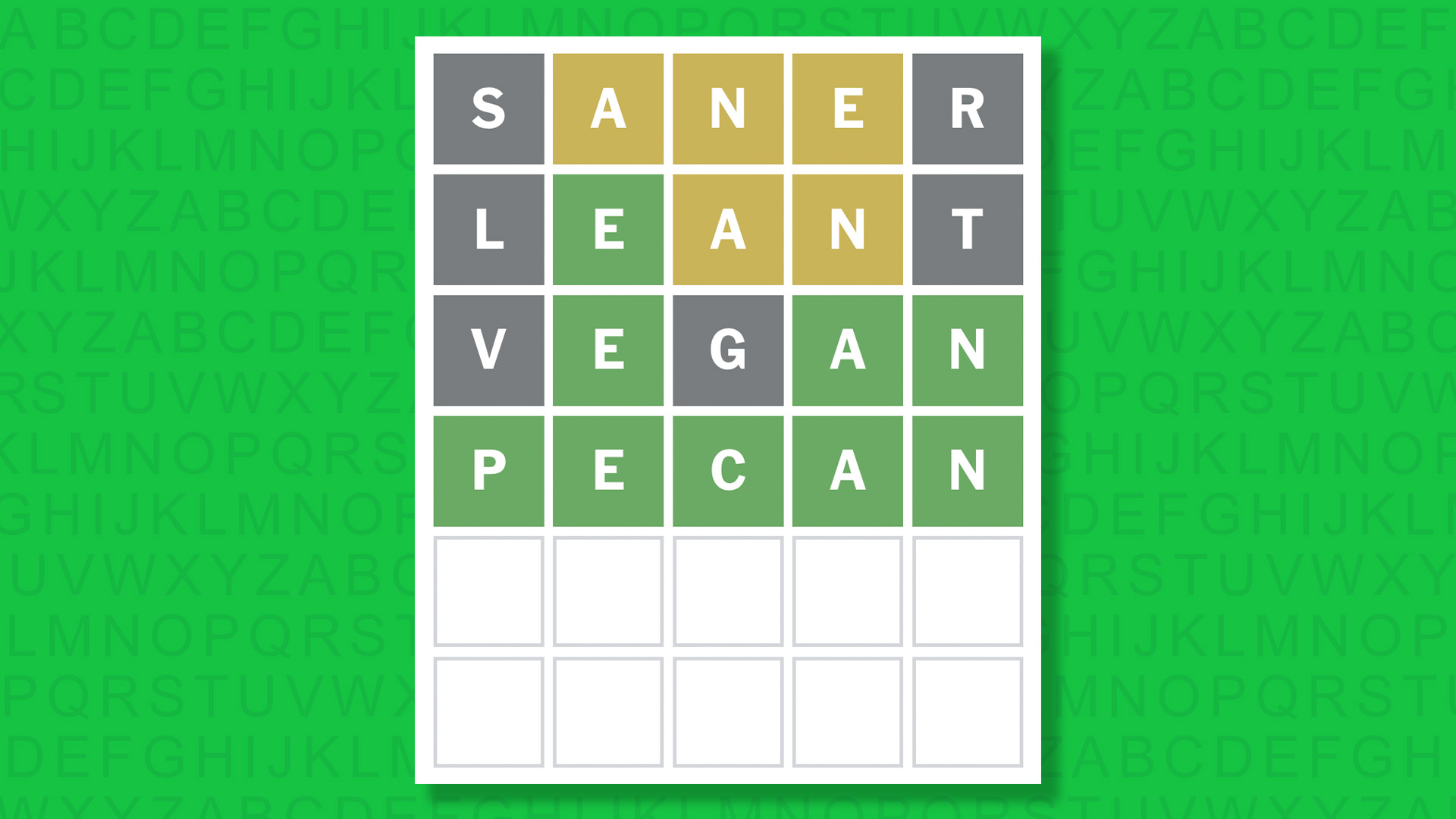 NYT Wordle answer for game 1663 on a green background