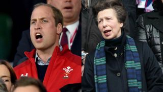 Prince William and Princess Anne attending rugby matches