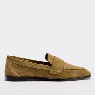 Zara Tan Suede Loafers