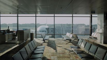 an empty airport during the middle of the week