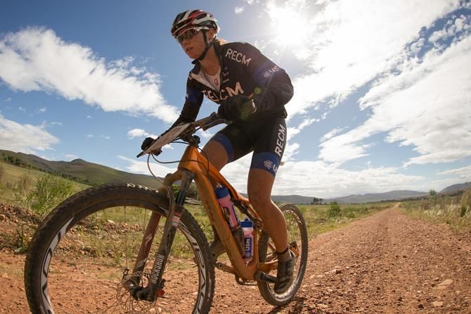 Cherise Stander of Team RECM mixed during stage 3