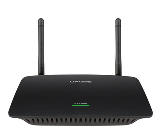 Figure 9: Linksys' RE6500 is the most diminutive of the four contenders in this review, but still offers two external antennas.