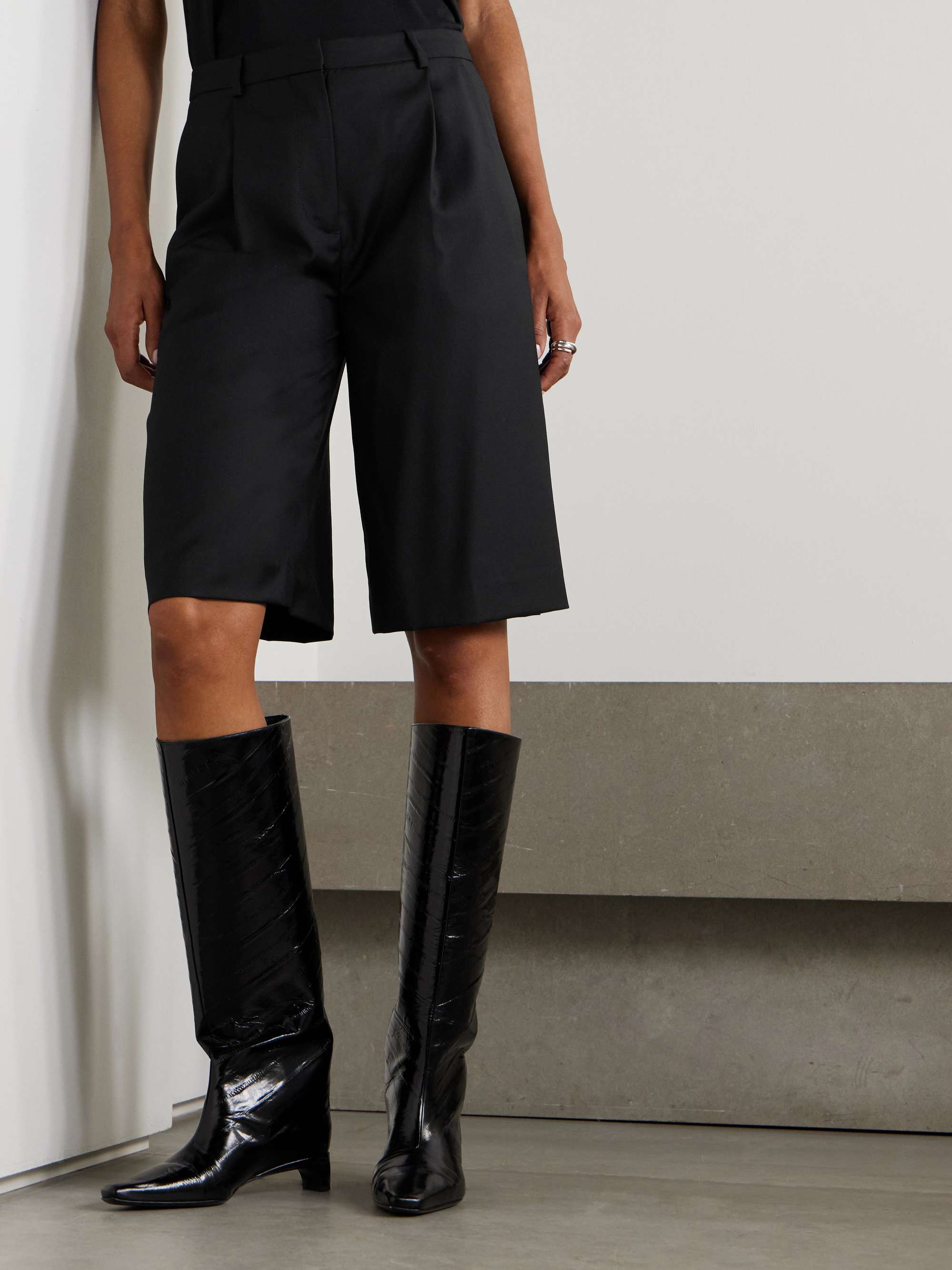 Adler Pleated Wool-Twill Shorts