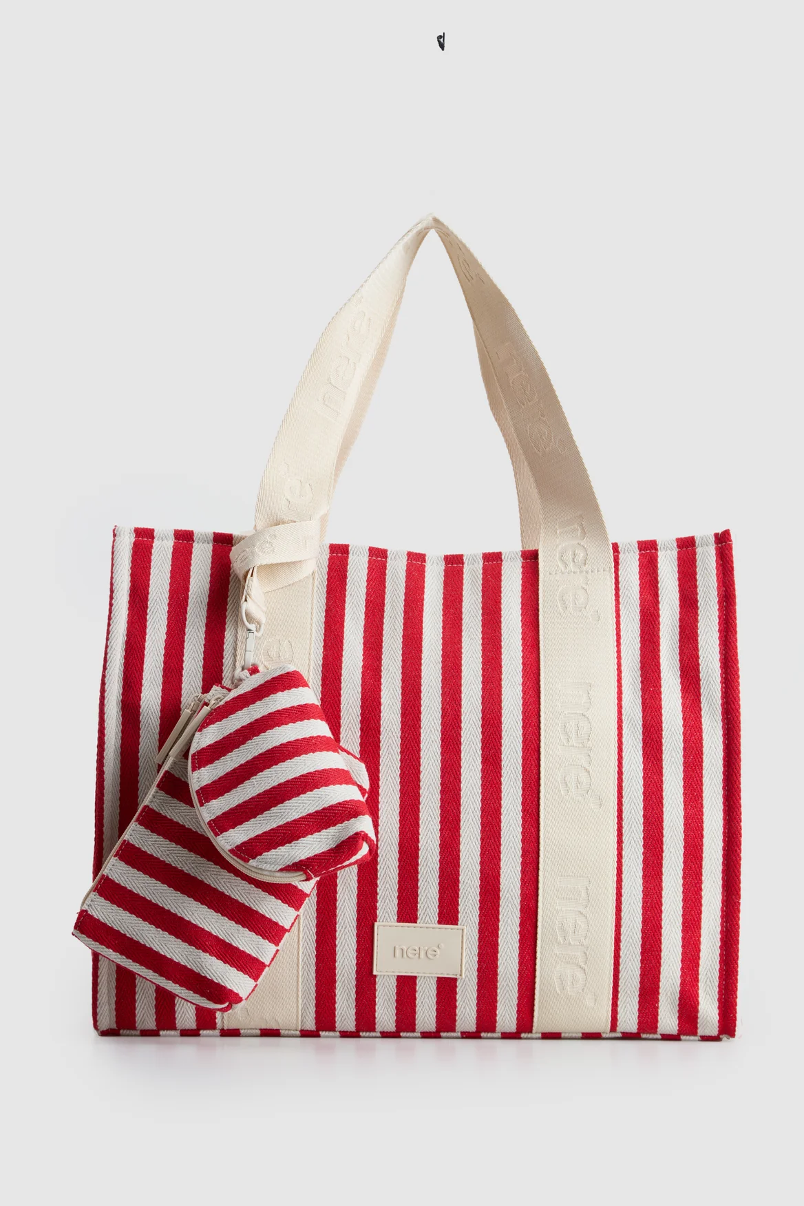 Beach Stripe Canvas Tote Bag - Black / White