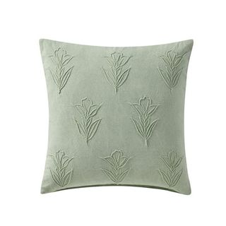 Beautiful Floral Pleated Cotton Decorative Pillow by Drew Barrymore, 20