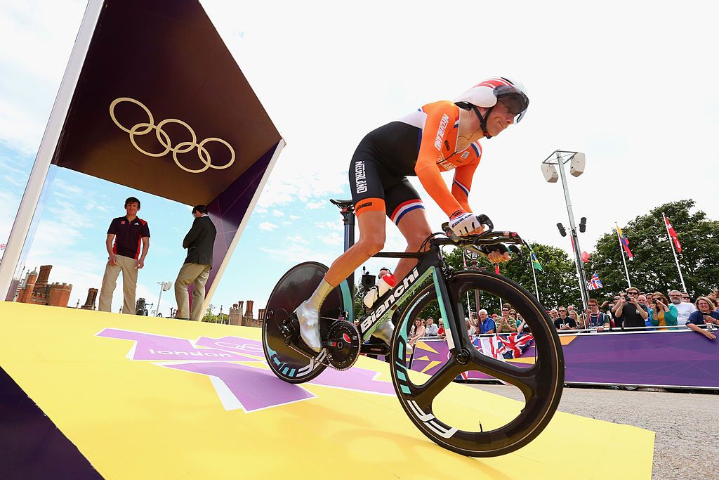 Lieuwe Westra in action during the men's Individual Time Trial Road Cycling on day 5 of the London 2012 Olympic Games on August 1, 2012 in London, England.