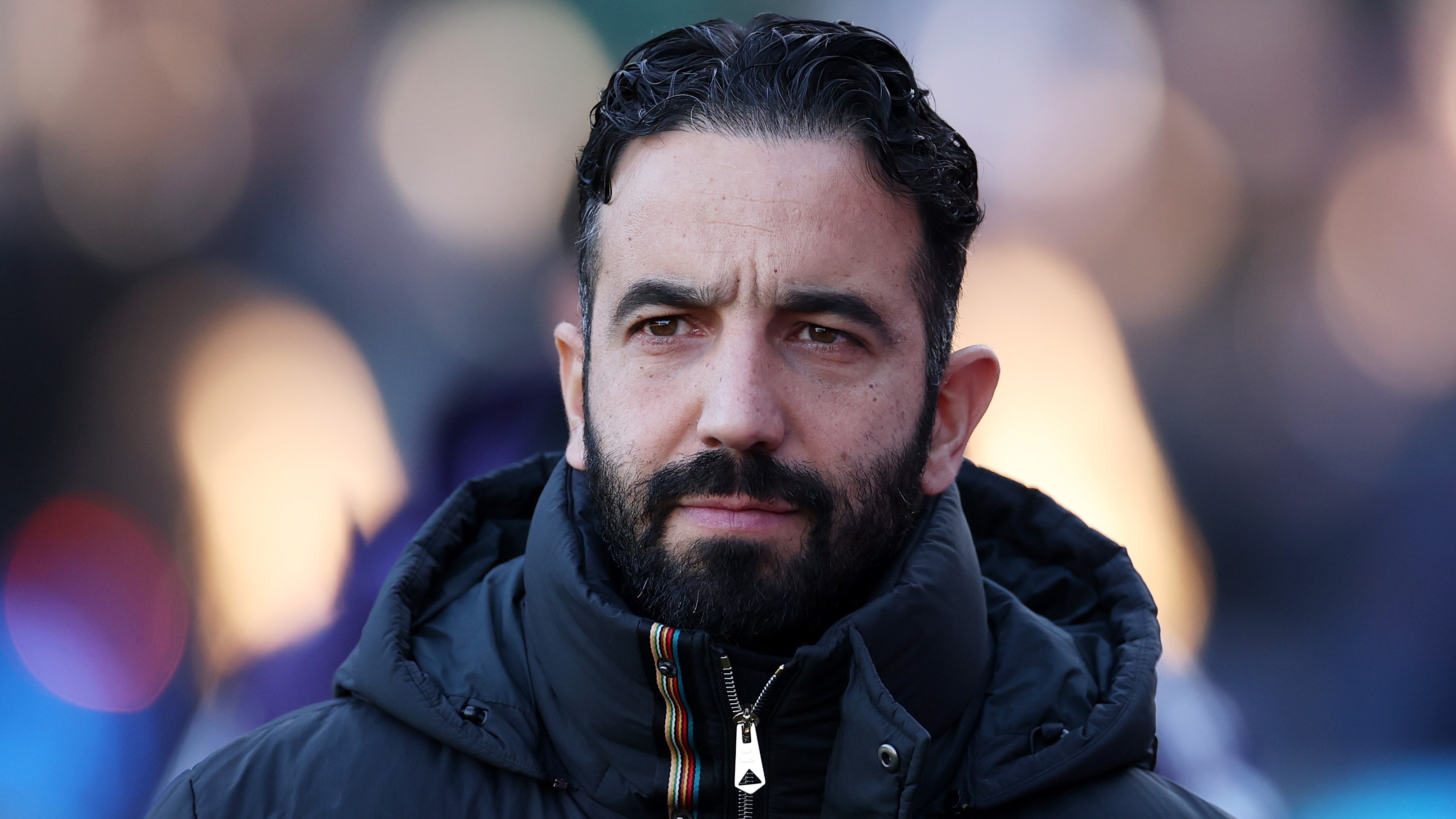Ruben Amorim, Manager of Manchester United, looks on prior to the Premier League match between Crystal Palace and Manchester United at Selhurst Park on November 30, 2025 in London, England. 