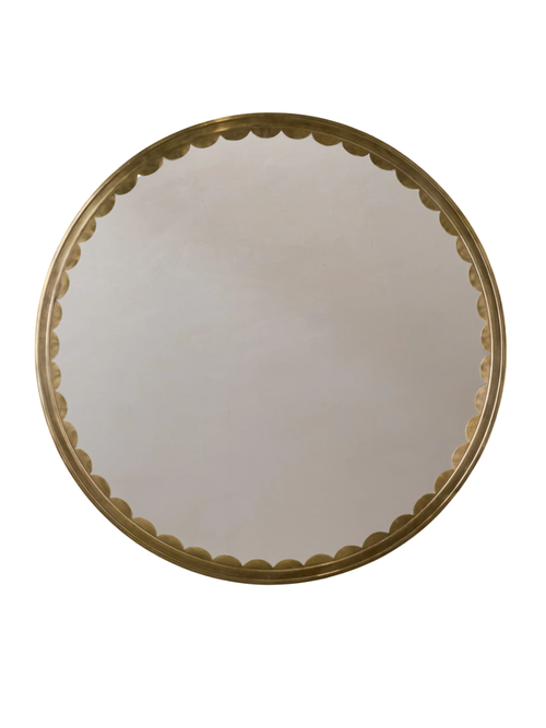 Julie Round Brass Scalloped Mirror