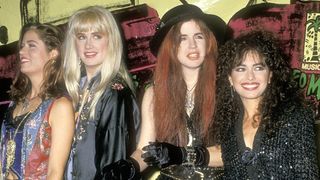 Vicki Peterson, Debbi Peterson, Michael Steele and Susanna Hoffs of The Bangles attend the Fifth Annual MTV Video Music Awards on September 7, 1988 at Universal Amphitheatre in Universal City, California.