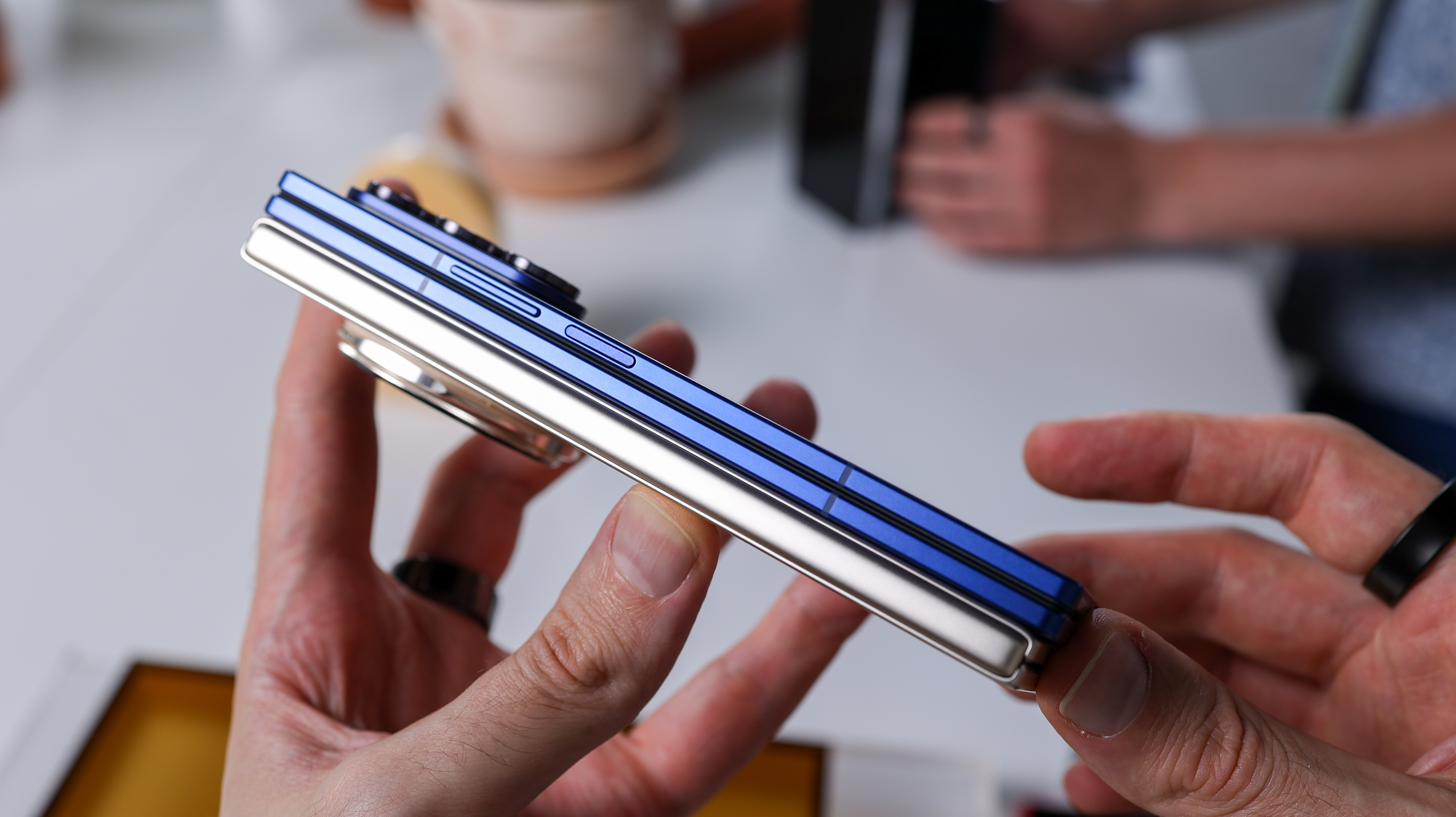 A photo of the Samsung Galaxy Z Fold 7 and the Honor Magic V5