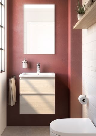 wall-hung vanity unit in bathroom