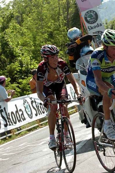 Andy Schleck (CSC) made a brave attack, but was passed by Di Luca