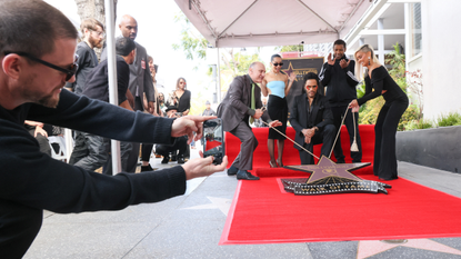 Channing Tatum, Zoë Kravitz, and Denzel Washington attend the Lenny Kravitz Hollywood Walk of Fame Star Ceremony on March 12, 2024 in Hollywood, California