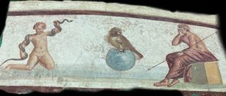 The Ercolano Fresco, looted from a Roman villa in Herculaneum, near Naples.