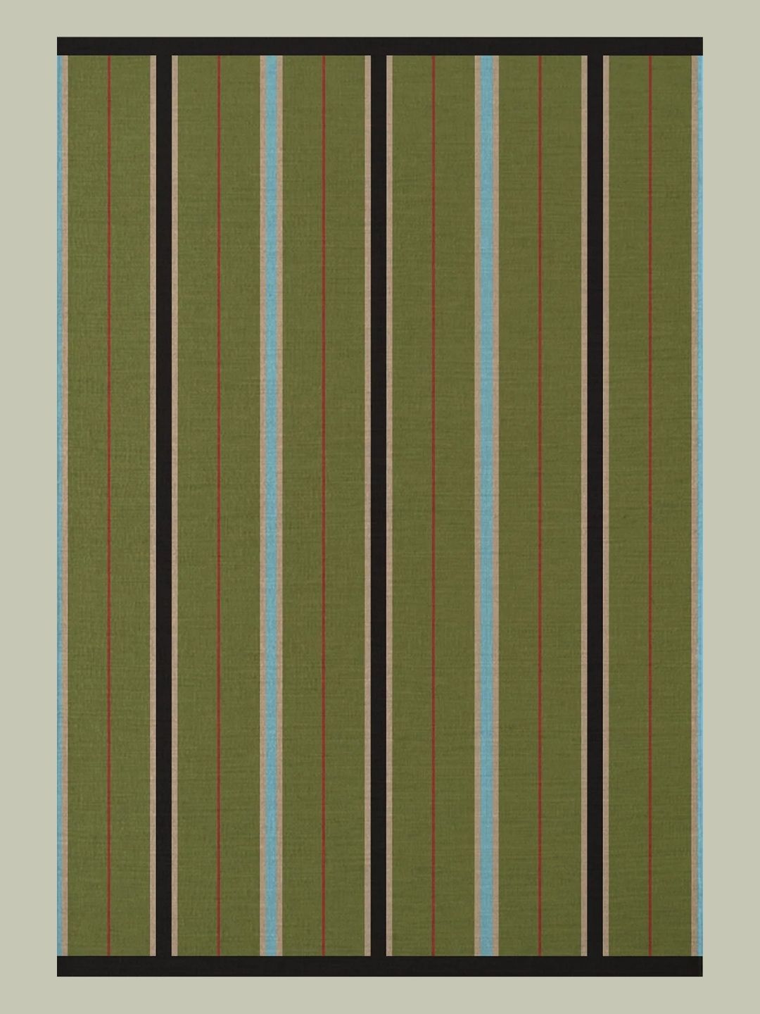 LAYERED, Morrisstudio Racer Stripe Rug in Cooper Green