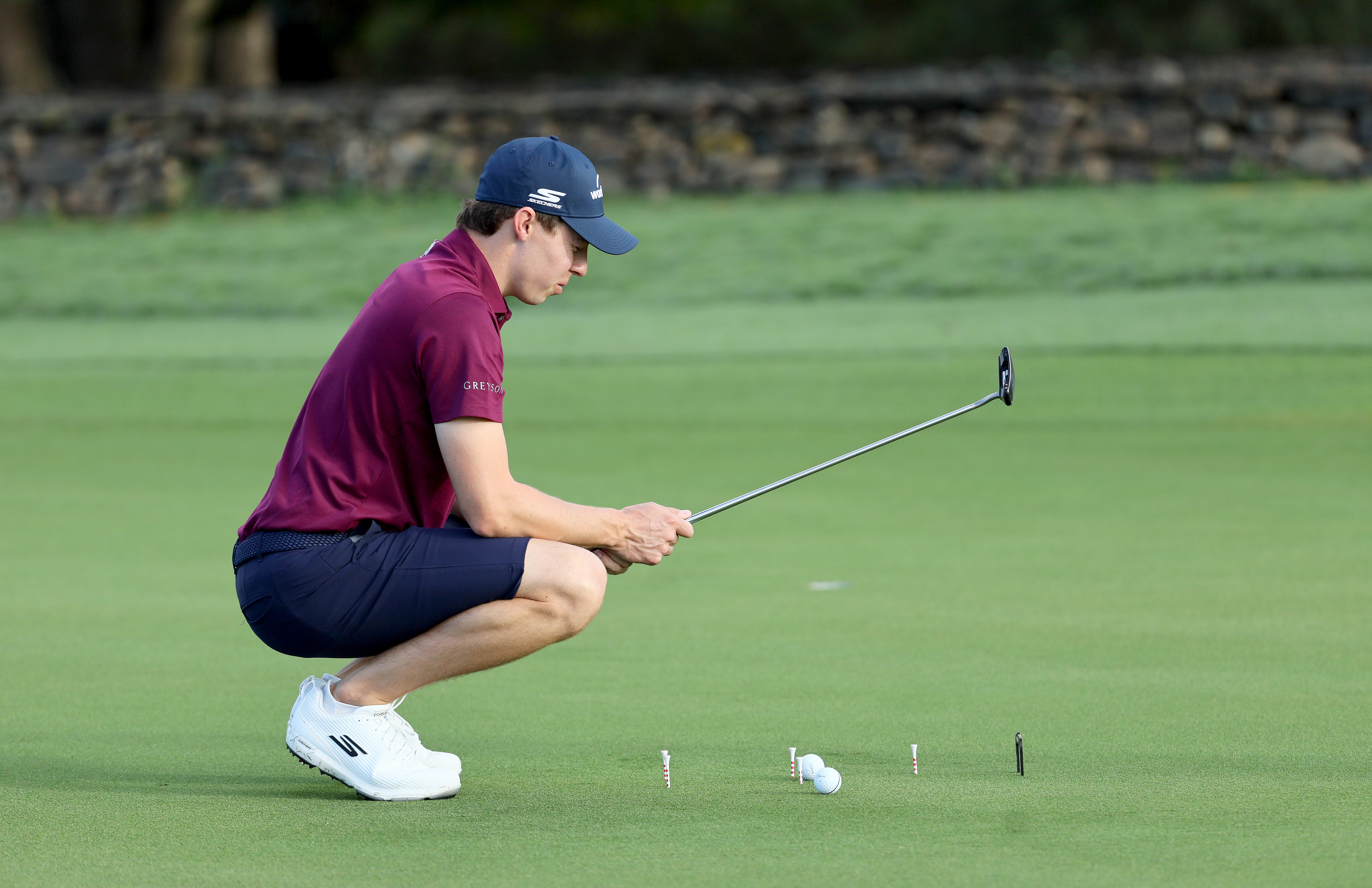 Matt Fitzpatrick on the putting green at the Sentry Tournament of Champions