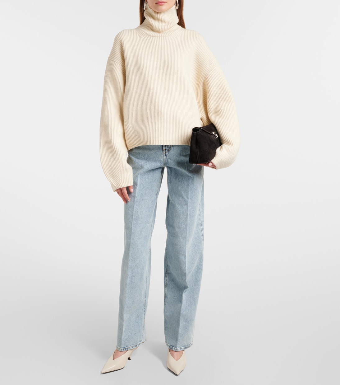 Ribbed-Knit Wool-Blend Turtleneck Sweater