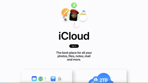 iCloud website screenshot June 2023